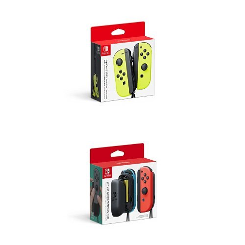 Nintendo Joy-Con (L / R) -Неоново Жълто и Отделението блок Switch -Joy-Con AA