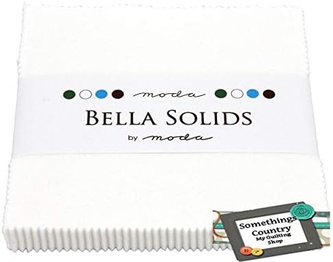 Moda Bella Solids Бял отбеленный 9900PP-98 Charm Pack, 42 5-инчов квадрата памучен плат