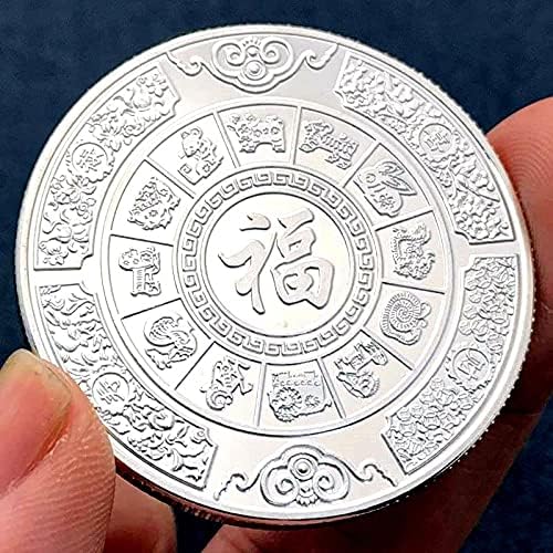 Китайската Риба Цвят Koi За Късмет Любима Монета Възпоменателна Монета Сребърно Покритие Биткойн Айта Монета