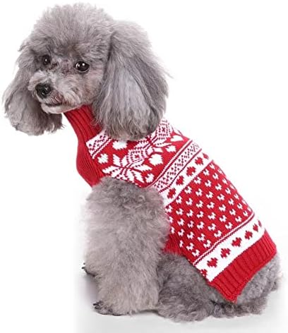 Класически Коледни Червени Пуловери за Кучета, Зимни Плетива За Домашни Любимци, Коледно Облекло, Класически