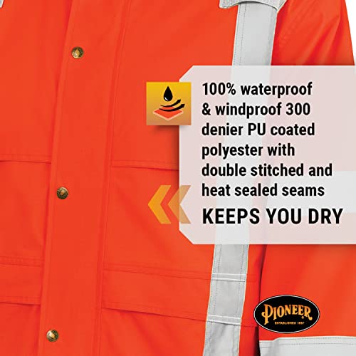 Защитно яке Pioneer Ripstop High Visibility Rain Gear Safety Jacket – Hi Vis, Водоустойчив, Светоотражающая,