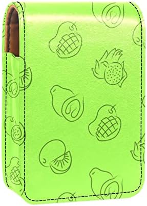 Калъф червило плодове зелен модел мини червило притежателя органайзер за чанти с огледало за чантата за пътуване