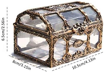 ШИПТ Пластмасова Прозрачна Pirate Ковчег Със Съкровища Crystal Скъпоценен Камък Ковчег За Съхранение на Бижута