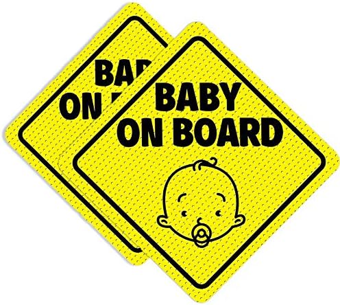 Пупсик! Стикер Baby on Board за автомобили Марка Baby on Board, без остатък и бистър, сладък Дизайн, 2 опаковки