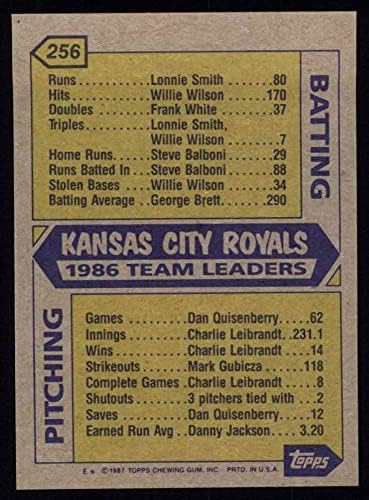 1987 Лидер Topps 256 Рояли Джордж Брет Канзас Сити Роялз (Бейзболна картичка) NM / MT Рояли