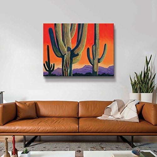 Художествена стена Cactus Orange Gallery, Увита Платно Рика Керстена, 24 до 32 инча