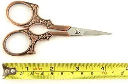 КАЧЕСТВЕНИ ножици за бродерия дължина от 4-1/ 2 инча (11,5 см) с Декоративни алуминиеви джанти дръжки в старинен
