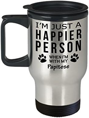 Кафеена Чаша За Любителите на кучета В Пътуване - Щастлив Човек С Папитесом -Подаръци За спасението на Собствениците