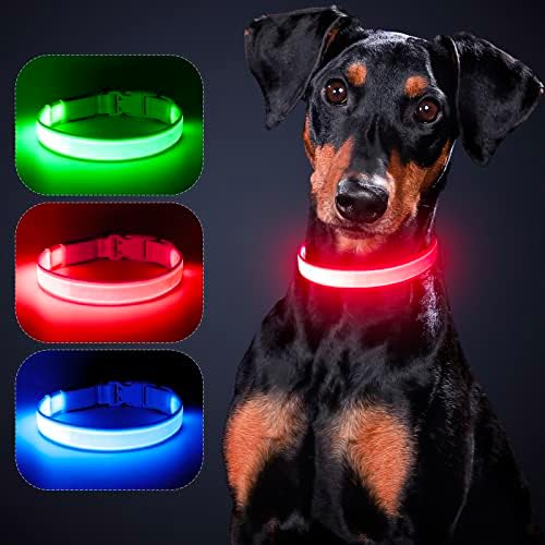 Нашийник за кучета YFbrite с пълна подсветка, напълно регулируем светлинен нашийник за кучета - Водоустойчив