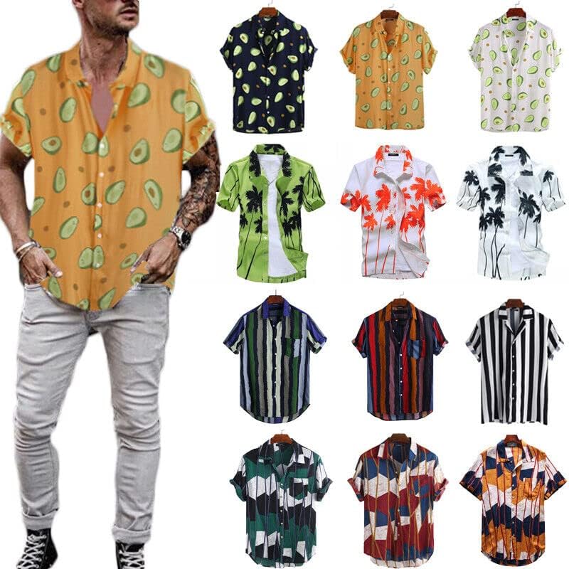 Мъжки Хавайски Ризи, Панталони, Ризи за боулинг в Ретро стил, копчета, Плажни Ризи, Празнични Фантазия Ризи