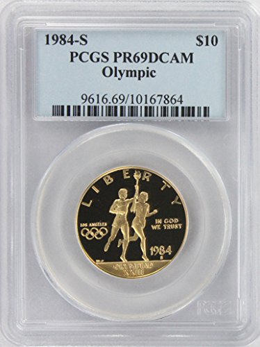 Олимпийское Незабравим злато 1984 г. цена от 10 долара, PR69DCAM, PCGS