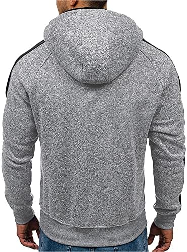 Блузи за мъже с цип пуловер hoody с качулка спортната тренировка Fit памук Blend Hooed ежедневни блузи с дълъг