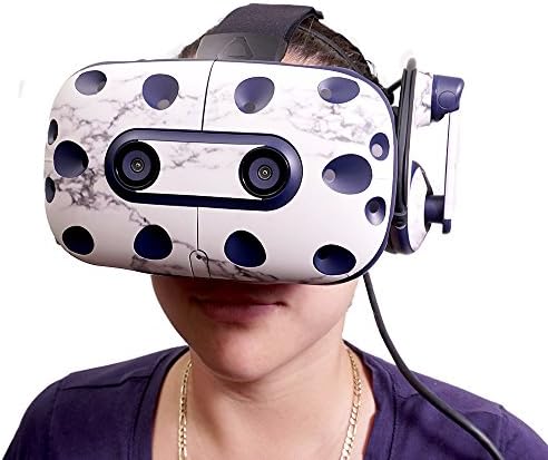 Кожата MightySkins, съвместим със слушалки на виртуална реалност HTC Vive Pro - Aqua Chevron | Защитно, здрава