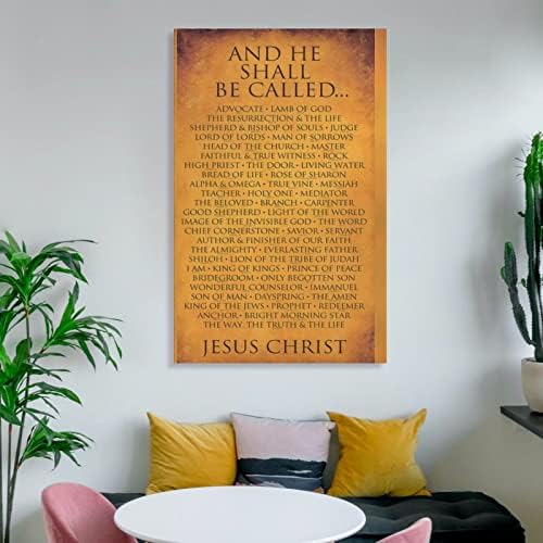 Ретро Плакат с Името на Бога и Христос, Стих от Библията, Ретро Стенен Декор, Платно, Стена Артистични Щампи