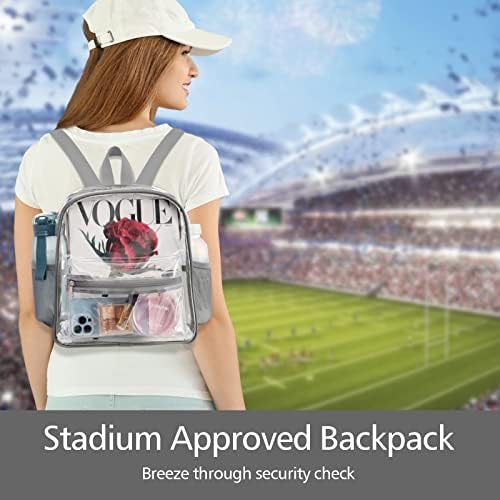 Прозрачен раница F-color, Одобрен за стадиона - Прозрачна мини-раница за жени, Момичета, Мъже - Малък Прозрачен