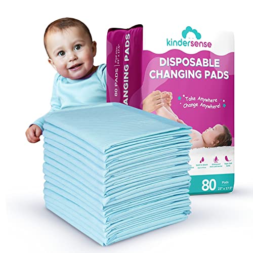 KinderSense® - Еднократна промяна на подложка за бебешка подгузника (80 x) е Много голям (23 x 17,5) Преносим