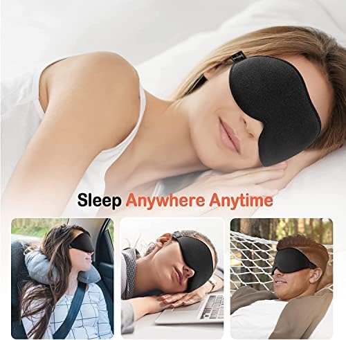 Маска за очи AMAZKER Sleep за Мъже и Жени с 3D Оформяне на Чаша, Вдлъбната Форма, Блокира Светлината, Монолитен