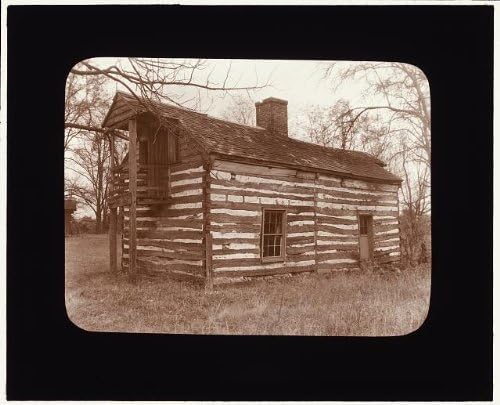 Исторически находки Снимка: Дървена хижа Квикмор, окръг Амхърст, щата Вирджиния, Вирджиния, c1935, Къща, Изглед