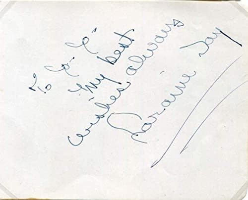 Автограф от АКТРИСАТА Ларейн Дай, подписан от страницата на албума монтирани