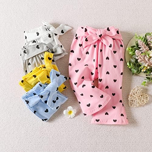 U· nikaka / Панталони за деца, гамаши за момичета с колан и принтом във формата на сърце, 5 опаковки от памук