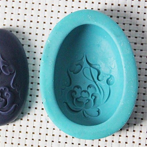 Овална Форма за сапун от силикон сапун с цветя модел Ръчен труд за Топене и Заливане на Сапун 2,33 грама